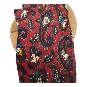 Vintage Disney Mickey Unlimited Tie Goofy Donald Necktie Paisley